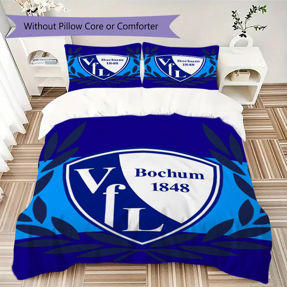 VfL Bochum 1848 Muster Bettwäsche Steppbettwäsche Bettbezug Kissenbezug Heimdekoration Geburtstagsgeschenk (1 Bettbezug + 2 Kissenbezüge (ohne Füllung))99