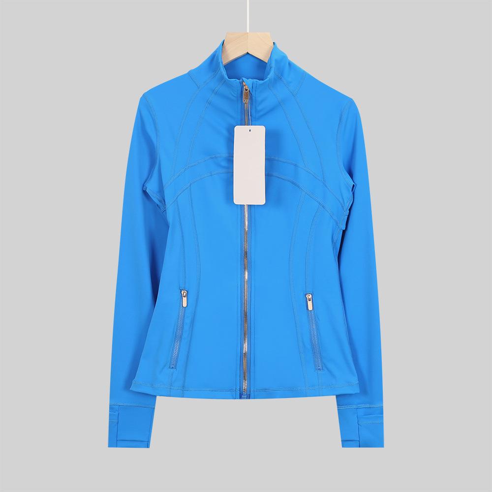 Available: Original Gold Quick-Dry Slimming Fitness Jacket with Stand-Up Collar and Long Sleeves for Running & Yoga.