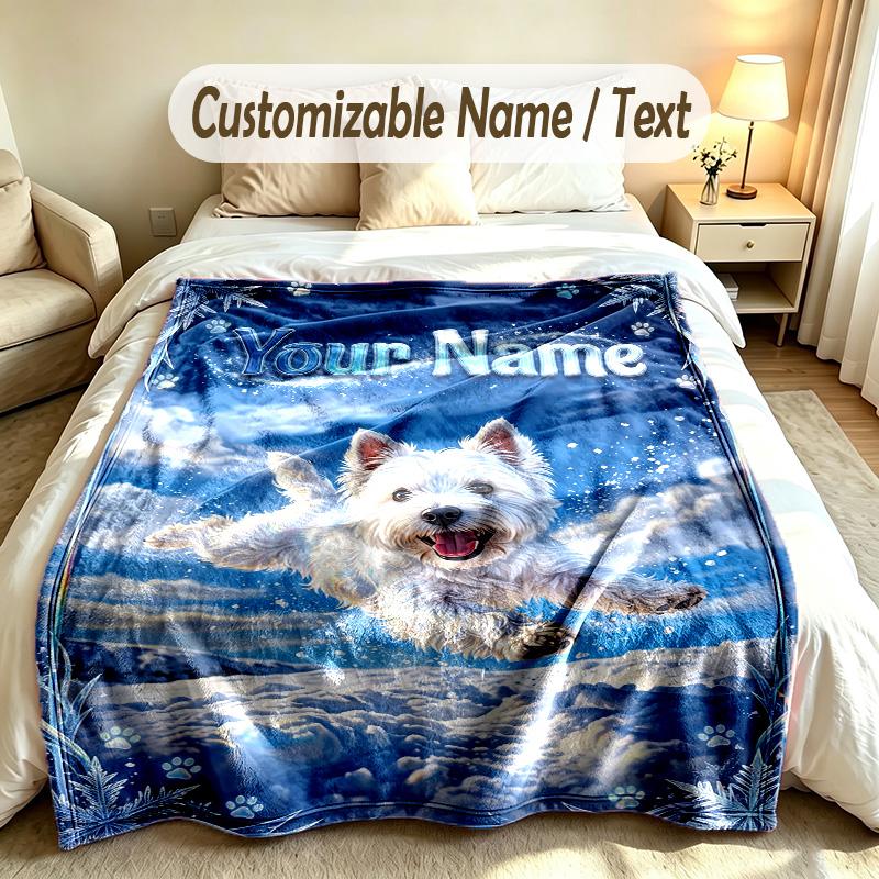 Forest Nature Theme Custom Blanket Personalized Name & Text Customized Soft Warm Throw Blanket Home Decor