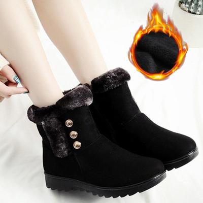 Chaussures d'hiver en tissu pour femmes d'âge moyen, bottes en coton Extra larges à fond plat, bottes de neige pour mamans, nouvelle collection