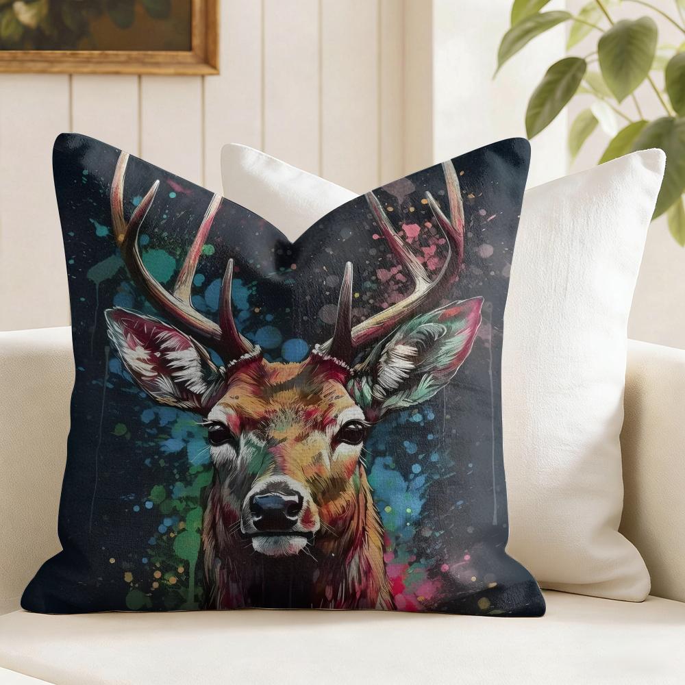 Lion Tiger Animal Cushion Cover Summer Linen Pillow Case Organic Fabric Cushion Cover DoubleSided Print Sofa Home Decor