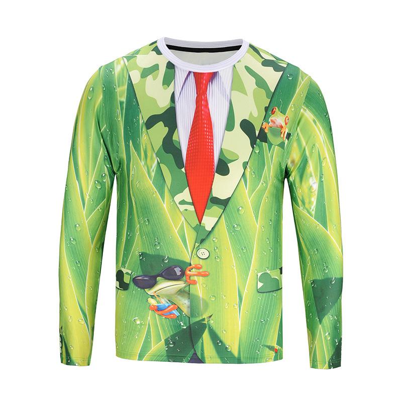 Funny Fake Bow Tie 3D Print T-Shirts Men Woman Long Sleeve Hip Hop T Shirt Streetwear Harajuku Pullovers Tees Tops Kids Clothing