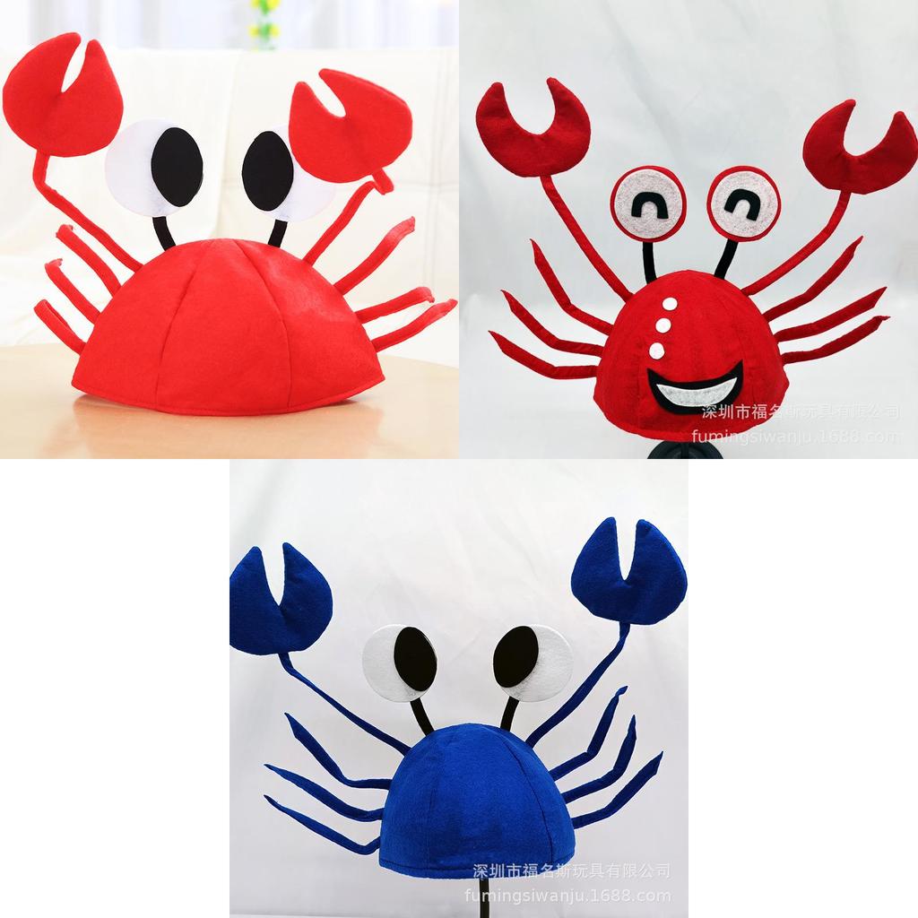 Funny Lobster Crab Hat For Kids And Adults Cute And Quirky Party Headwear For Festivals And Performances Handmade Fabric Material