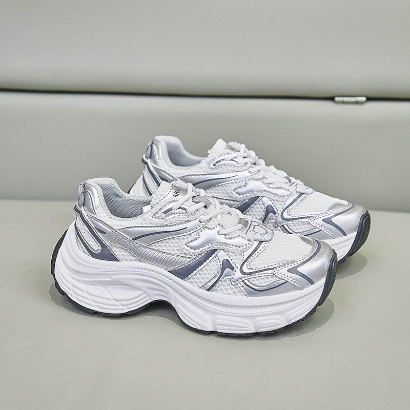 

Новые весенние женские кроссовки, роскошные дизайнерские модные повседневные кроссовки, белые дышащие теннисные туфли, низкие вулканизированные туфли 40 серебряный