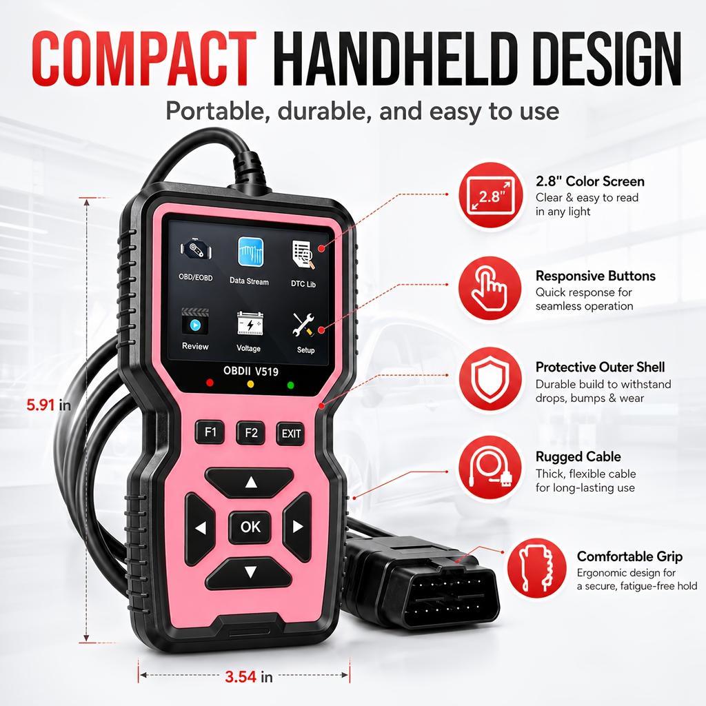 OBD2Scanner for Reading and Clearing Fault Codes and Checking the Engine Light Is Suitable for Most Full-function Car Diagnostic Tools