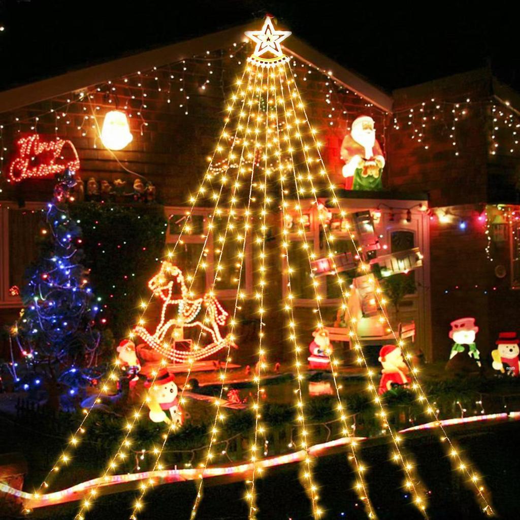 Flowing Color LED Star Waterfall Light - Outdoor Christmas Decoration