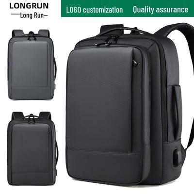 Men's High-End Business Backpack: Fashionable, Waterproof, Large-Capacity, Double-Shoulder Bag for Travel and Commute with Custom Logo.