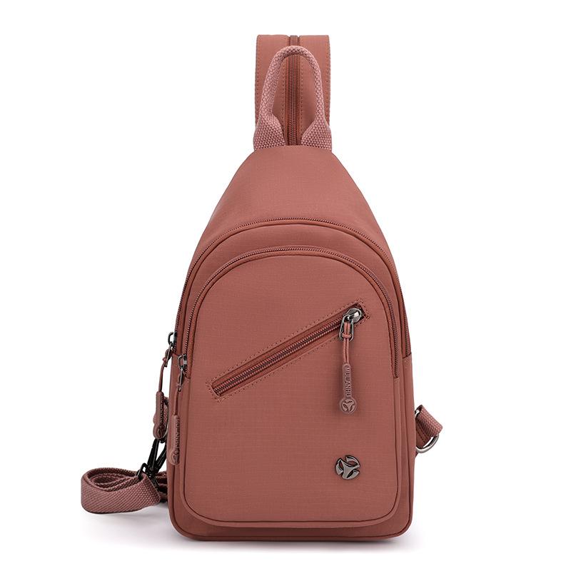 School bag simple multifunctional double-shoulder crossbody bag for women, chest bag, lightweight waterproof nylon cloth bag wholesale