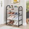 4-Tier Plastic Shoe Rack Entryway Dorm Room Storage Modern Minimalist Floor Standing Organizer With Seat
