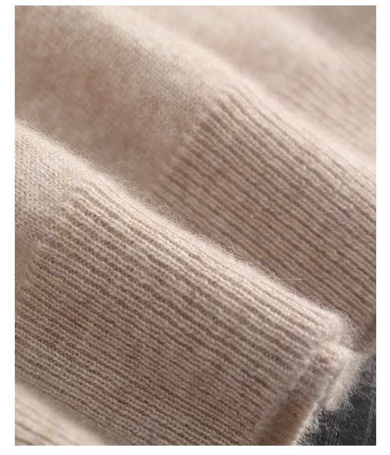 Men's High Neck Cashmere Sweater - Solid Color, Long Sleeve Knitwear for Casual and Business Wear