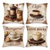 Caffe-Infused Decorative Pillow Covers: Latte, Mocha, Espresso & More Sofa Cushion Cover Home Room Decoration 2D Flat Printing