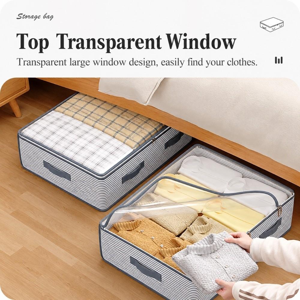 Dust-Proof Clothes Storage Bag Clear Window Bedding Storage Box  Under Bed Storage