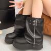 Anti-slip Shoes with Thick Soles and Elevated Heels. Women's New Style Boots. Short Boots.