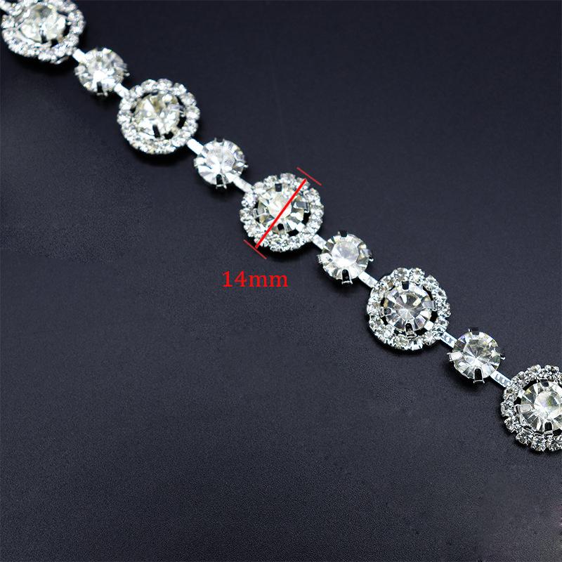 10Yards Rhinestone Trim Tassel Chain Flower Shape Diamond Crystal Clothing Party DIY Wedding Rhinestone Ribbon Gift Decoration