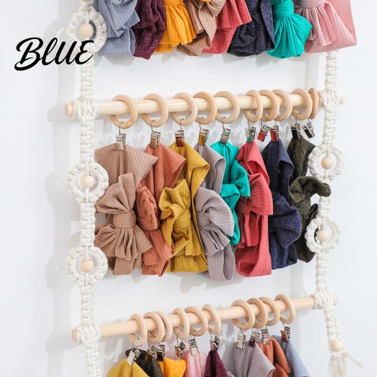Hair Accessories Organizer Style Cotton Installation Hand Holder Easy Claw Clip Knitting Boho Wall Mounted