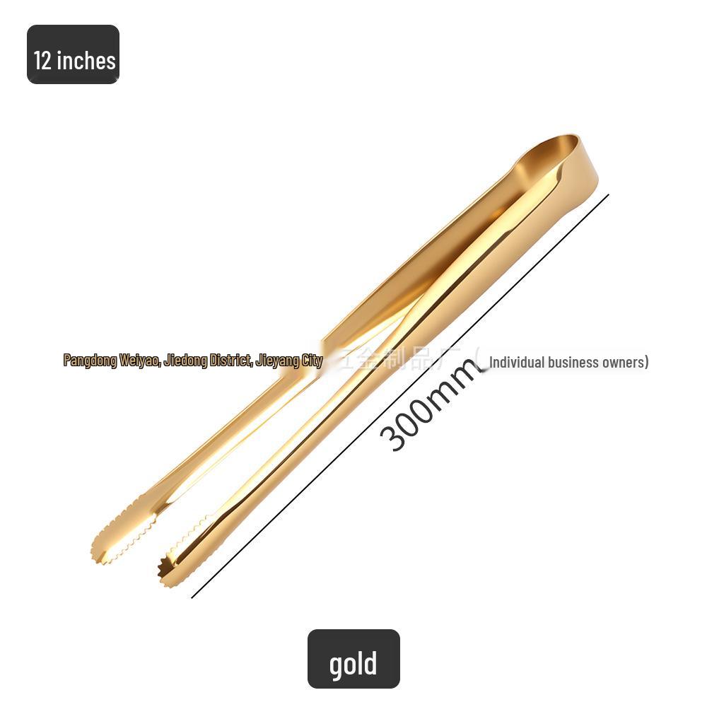 Thickened Non-slip 304 Stainless Steel Ice Tongs for Ice Cubes, Fruits, Towels, Food, BBQ, Charcoal