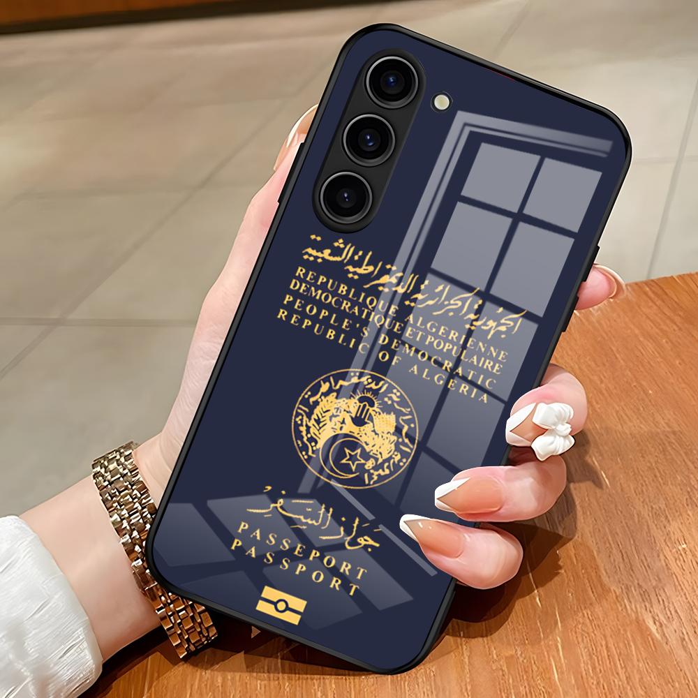 Algeria Passport Phone Case For Samsung S26 S25 Edge Ultra S23 S22 S21 S20 Ultra Plus S24 Fe A54 A53 A25 Glass Cover