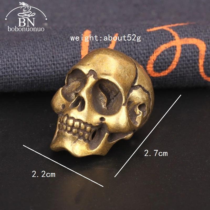 

Твердые тяжелые латунные черепа, статуэтки, украшения для стола, медные панк-хип-хоп-домашние украшения, аксессуары, бронзовые миниатюры