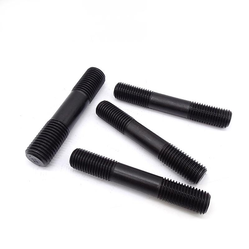 High-Strength M20 Blackened Hardened 10.9 Grade Double-Ended Stud with Equal Length Double Threads