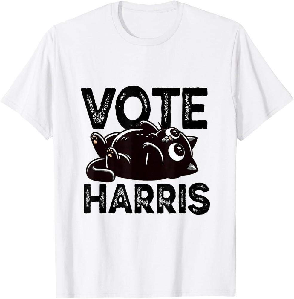 

Cat vote Harris 2024 Election Joke funny black cat T-Shirt Unisex T-Shirt XL