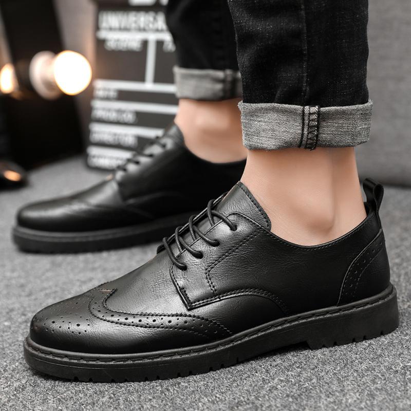 

Fashion Men Dressing Shoes Formal for Men s Casual Shoe Leather Social Wedding Designer Pointed Toe Brown Office Winter Shoes Brand 39 чёрный