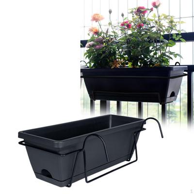 Jardinera de balcón para barandilla, jardinera colgante, soporte rectangular para plantas de jardín