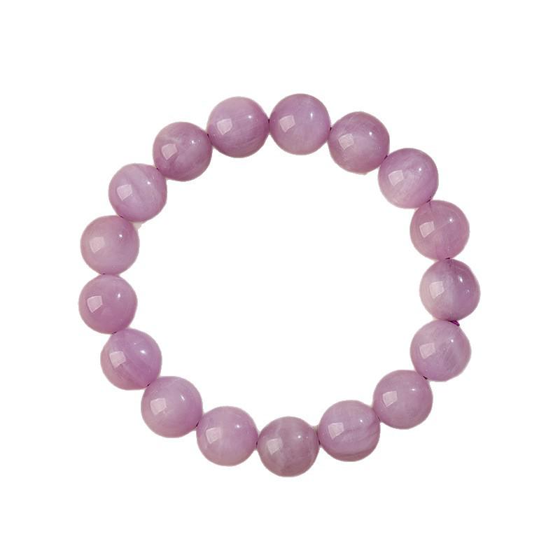 Kunzite, Agate, Jade, Purple Cat's Eye Gemstone Bracelet with Round Beads