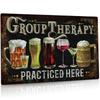 Funny Vintage Metal Bar Decor Sign for Man Cave Group Therapy Aluminum Wall Art 12x8 Inches