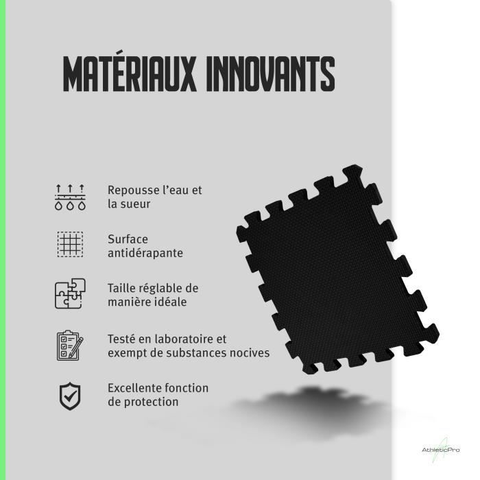 Tapis de protection de sol - thleticpro - 18 tapis - 31x31cm - extra épais - protection renforcée