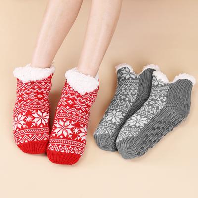 1 Pair USB Electric Heated Socks Unisex Winter Knitted Fuzzy Fleece House Socks Slippers Non-slip Thermal Heating Pad Foot Warmer