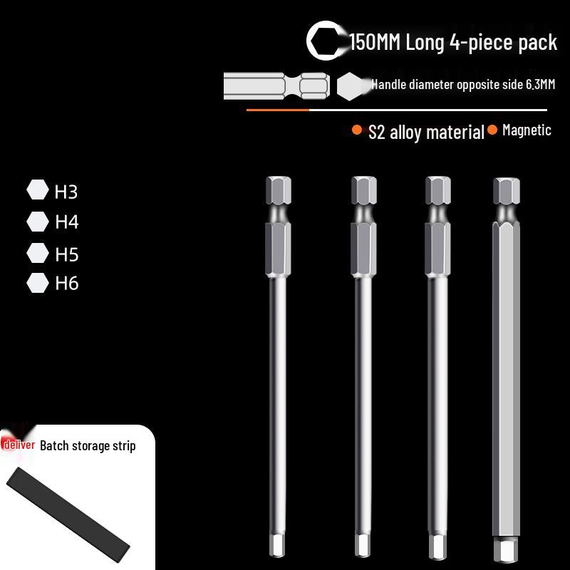 Hexagonal High Hardness S2 Bit Set for Pneumatic & Electric Screwdrivers