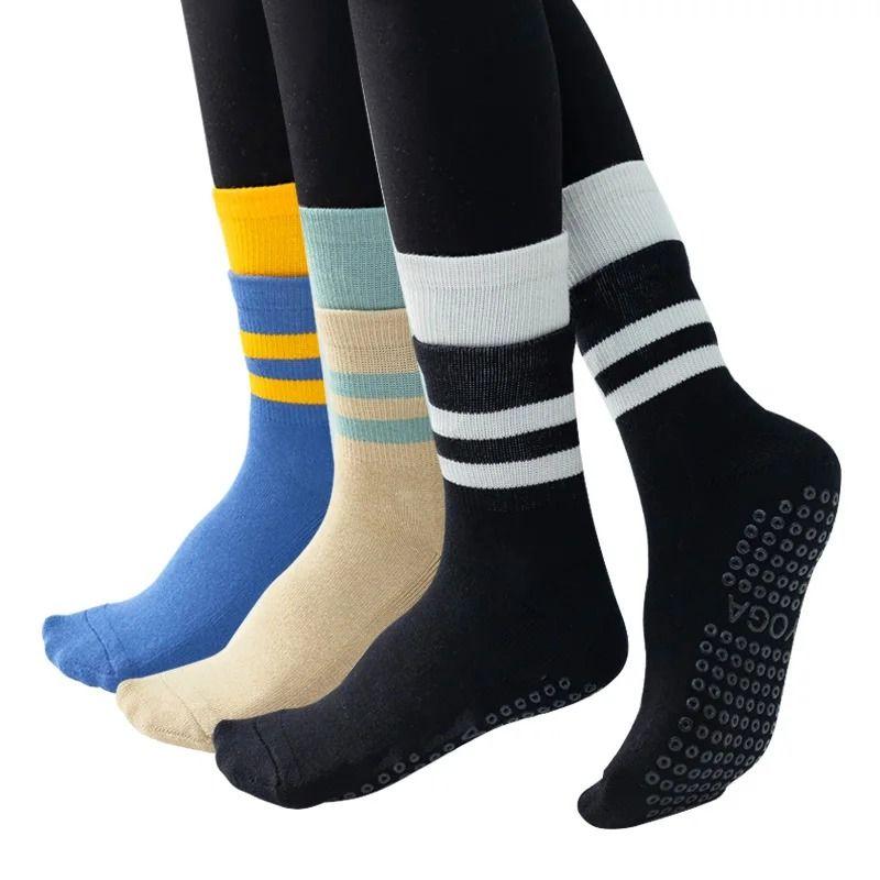 Yoga Socks Professional Non-slip Breathable Mid-tube Pilates Sock Ladies Cotton Gym Fitness Silicone Indoor Floor Socks