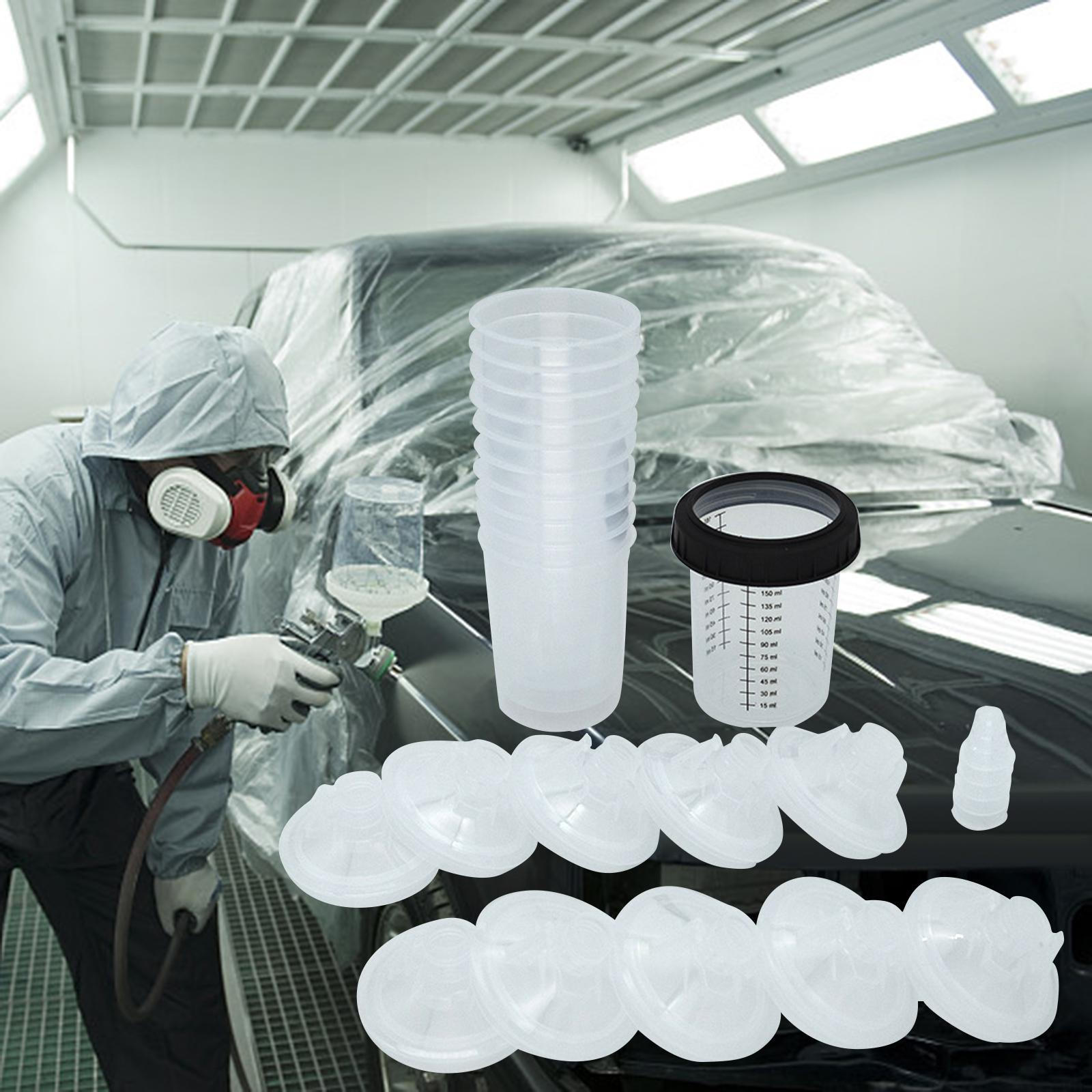 

Disposable Spray Cup Liners and Lid System, 10 Liners, Lids with Strainer, 1 Hard 165ml
