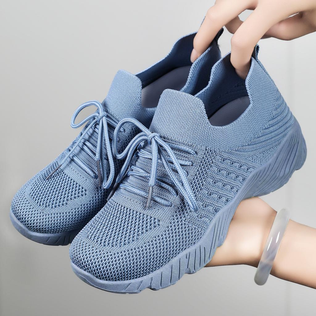 Plus Size Shoes for Women 36-41 Spring Autumn 2026 Women Mesh Breathable Comfortable Non-slip Platform Wedges Flats Sneakers