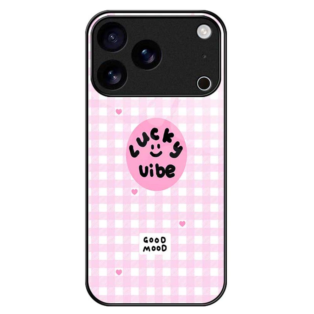 For iPhone 17 Pro Case PC TPU Tempered Glass Pattern Printing Phone Back Cover