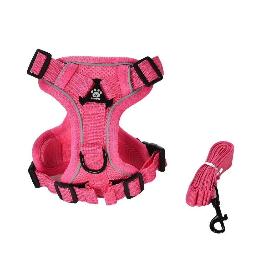 Reflective Cat Harness Leash Set Adjustable Breathable Mesh Pet Vest Harness Pectoral Collar Outdoor Walking Supplies