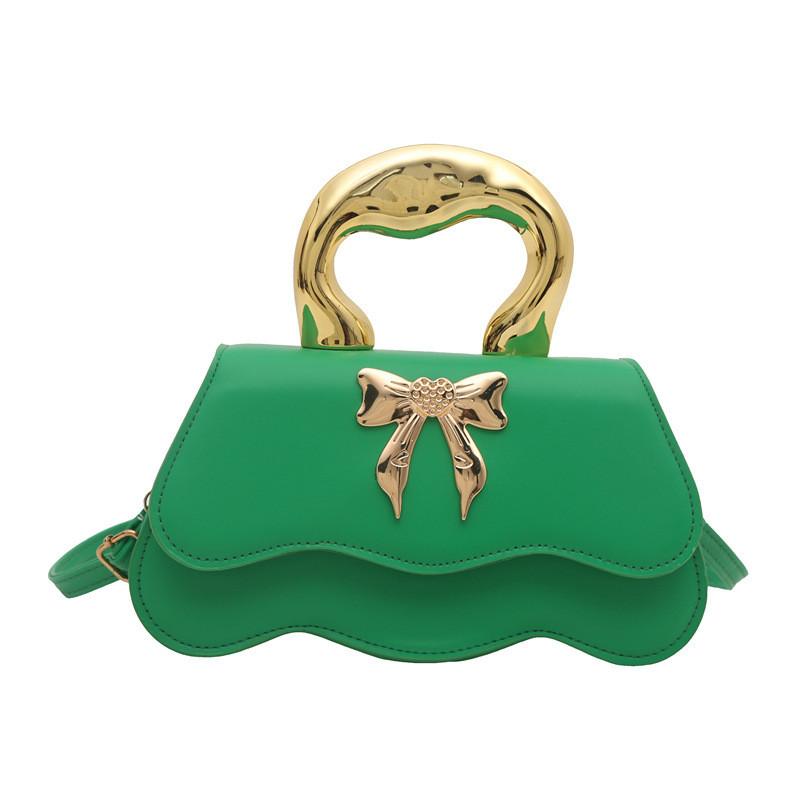 Elegant Pu Small Square Bag With Bowknot Design For Daily Fashion In Various Colors зелёный