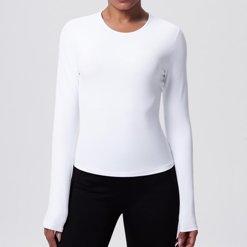 Women's Breathable Yoga and Running Top - Casual, Skin-friendly, Long Sleeve, Waist-cinching.