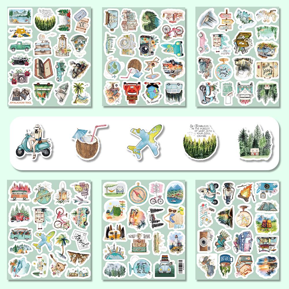 103-Piece Forest & Nature Travel Sticker Set for Outdoor Adventure 15x17.5 cm
