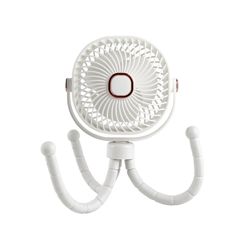 

Новый многофункциональный вентилятор-осьминог, портативный настольный мини-электрический вентилятор с USB-зарядкой для коляски, для улицы белый