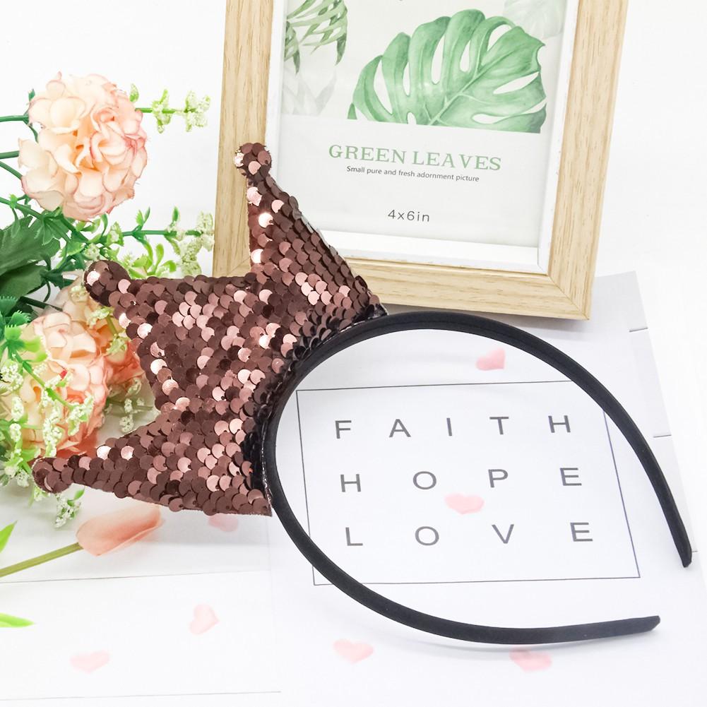 Crown Headband Sequins Hair Bands Women Girls Hair Accessories for Birthday Party Favors Hair Decoration Supplies