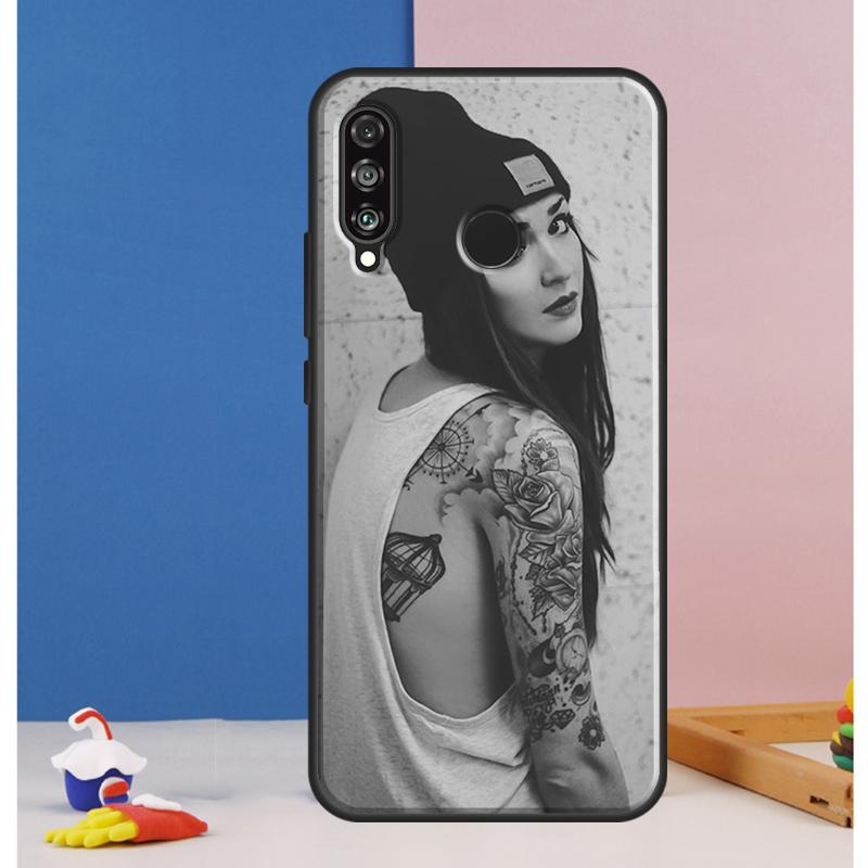 Sexy Sleeve Tattoo Girl Case For Huawei Nova 10 9 SE 8i 11i 12i 12s Y60 Y61 Y70 Y90 Y72 Y73 Y91 P60 Pro P30 P40 Lite