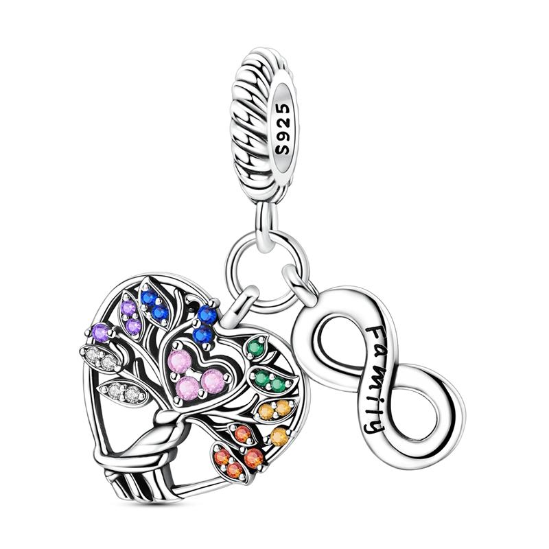 925 Silver Golden Pony Heart Cross Four Leaf Clover Tree of Life Charms Beads Fit Bracelet Women Jewelry