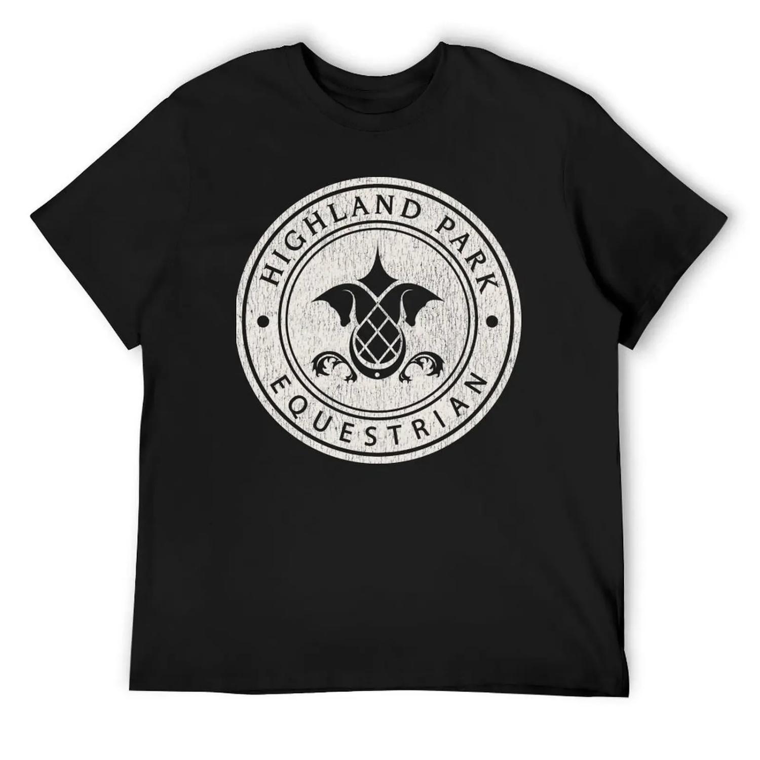 Highland Park Cream Emblem T-Shirt oversized t shirt customizeds graphic t shirt vintage men clothing S