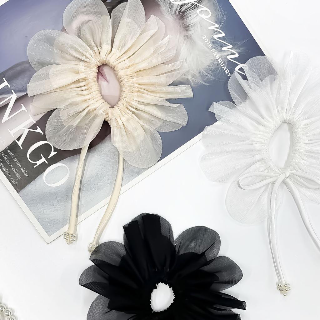 Multi-Layer Mesh Pleated Small Daisies Irregular Streamers Flower Decoration Corsage Headdress Wedding Dress Children'S Clothing Cloth Sticker