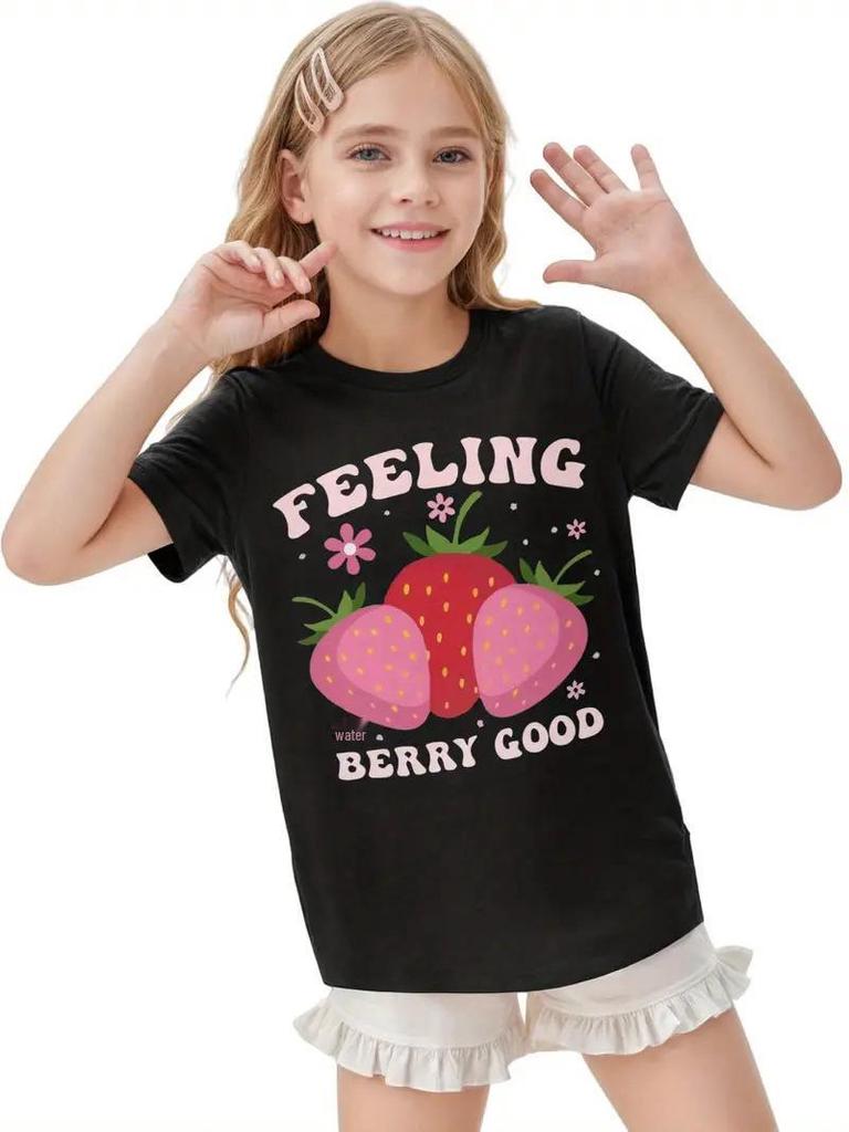 Pure Cotton Solid Color Children's Short-Sleeve T-Shirt for Girls and Boys