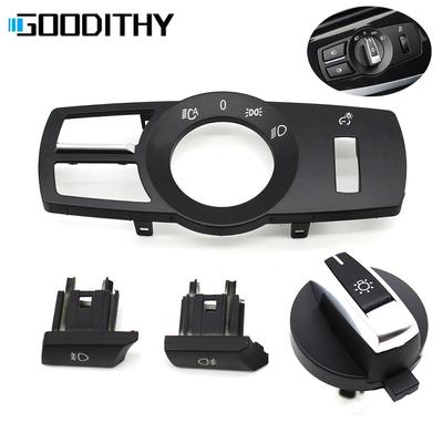 LHD RHD Car Headlight Lamp Rotary Button Foglight Switch Cover Panel For BMW 5 5GT 6 7 X3 X4 Series F10 F11 F07 F06 F01 F25