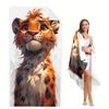 Cute Tiger Cartoon Beach Towel  With Uv Protection | Perfect For Beach, Pool, Travel & Camping | Machine Washable Polyester