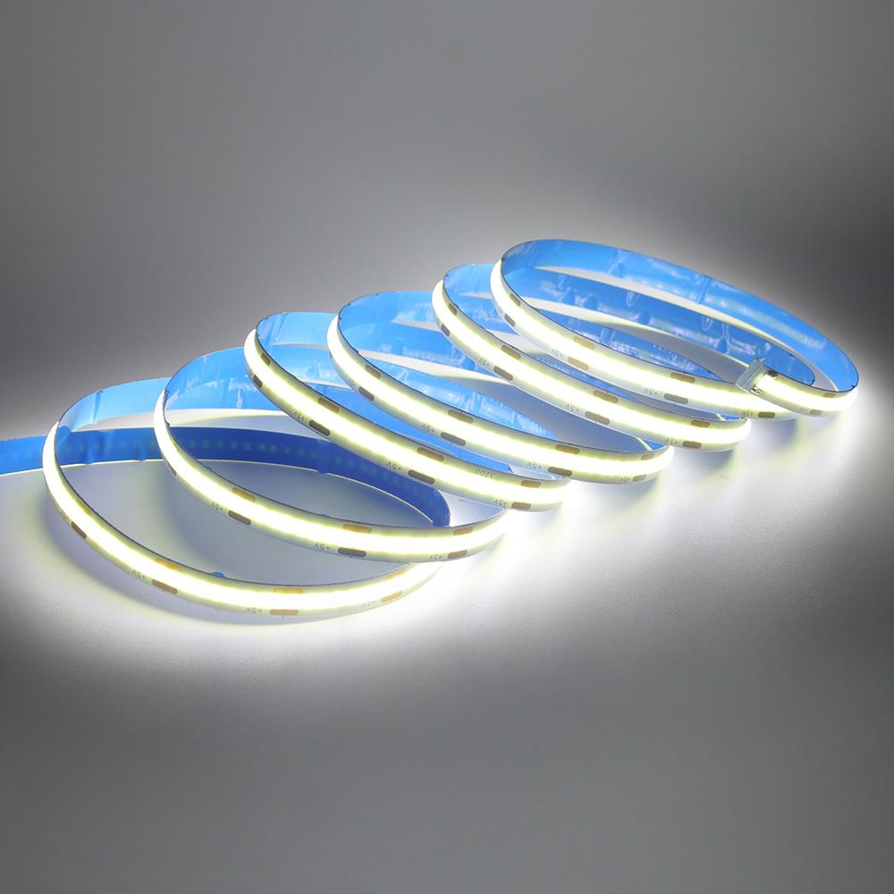 New 5V USB COB Strip Light 320Leds/m Warm Natural White Cabinet Lamp Night Lighting Flexible LED Ribbon Stripe DC5V TV Backlight