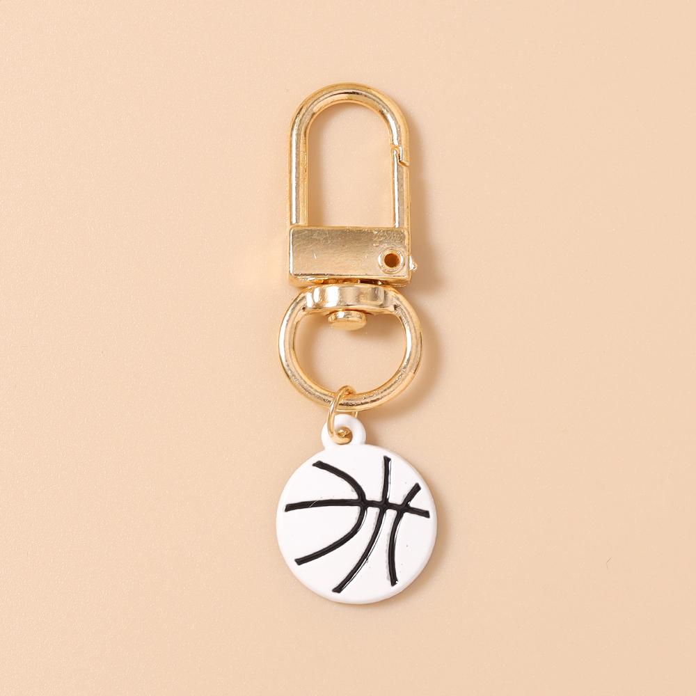 Modischer Schlüsselanhänger aus Emaille in Ballform – Basketball-Schlüsselanhänger für Damen und Mädchen – ideal zum Dekorieren von Handtaschen und zum Selbermachen – Schmuckgeschenk